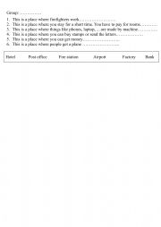English Worksheet: warm-up review places
