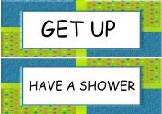 English Worksheet: word cards daily routines
