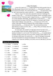 English Worksheet: Living in the country