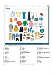 English Worksheet: CLOTHES 
