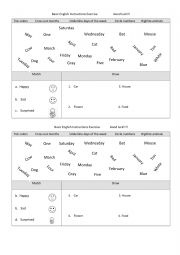 Basic English Instructions Exercise