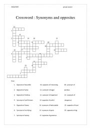 A crossword puzzle