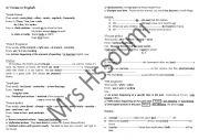 English Worksheet: review: 3rd form + bac form