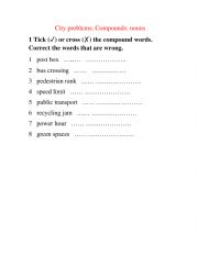 English Worksheet: Compound Nouns