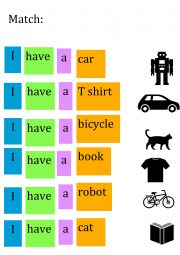 English Worksheet: I have