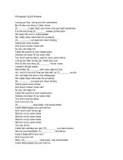 English Worksheet: Photograph - Ed Sheeran 