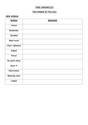 English Worksheet: The Time Chronicles : The Power of the Cell