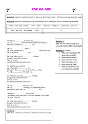 English Worksheet: Song: For no one - The Beatles