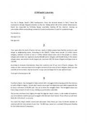 English Worksheet: a refugee�s journey