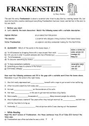 English Worksheet: FRANKSTEIN