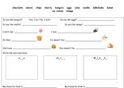 English Worksheet: What food and drink do you like?