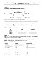 English Worksheet: science and technolology