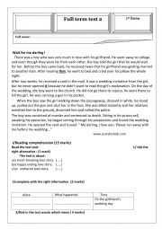 English Worksheet: End of term test n 2 1st form