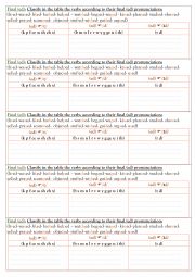 English Worksheet: final (ed) pronunciation