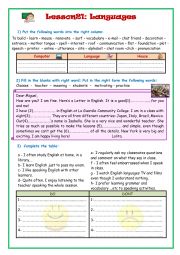 English Worksheet: Learning Languages