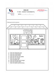 English Worksheet: toy shop color