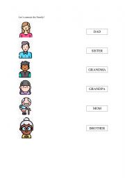 English Worksheet: Let�s conect the family