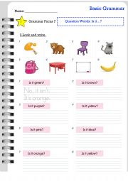 English Worksheet: QUESTION WORDS