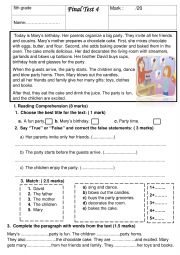 English Worksheet: 5th form exam (Tunisian program) Unit 5