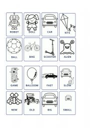 English Worksheet: Toys flashcars 