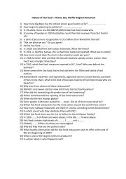 English Worksheet: Netflix History 101 - The History of Fast Food