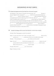 English Worksheet: Past simple - Biography