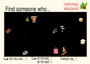 English Worksheet: Find someone who Christmas