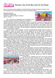 English Worksheet: Barbie Review Text