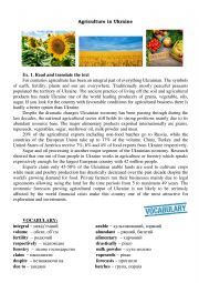 English Worksheet: Agriculture in Ukraine