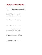 English Worksheet: they or them