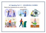 English Worksheet: A2 KEY Cambridge Speaking Exam Part 2 and 3 HOUSEHOLD CHORES