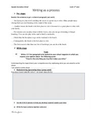 English Worksheet: Writing as a process