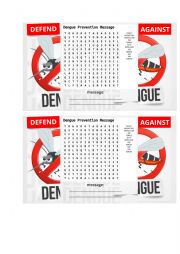 English Worksheet: Dengue Prevention