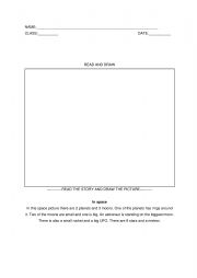 English Worksheet: Read and Draw Space