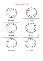 English Worksheet: Telling the time