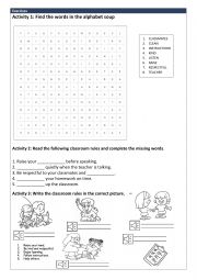 English Worksheet: CLASSROOM RULES