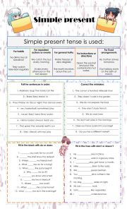 English Worksheet: Simple present