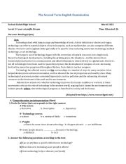 English Worksheet: 2nd Terme Exam