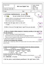 English Worksheet: 3form Mid -term3test