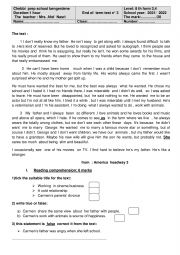 English Worksheet: full term test 3