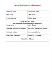 English Worksheet: quantifiers