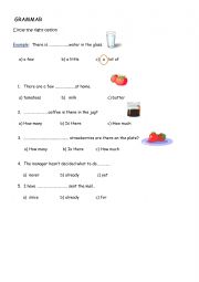 English Worksheet: countables uncountables