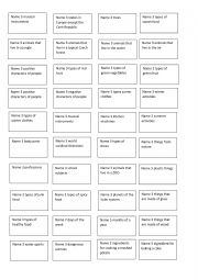 English Worksheet: Name 3 things in 10 seconds card game