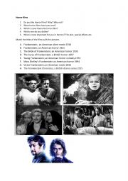 English Worksheet: Horror films