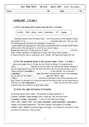 English Worksheet: full term test 2 9th form 