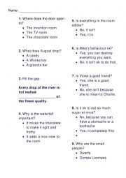 English Worksheet: Charlie and the Chocolate factory