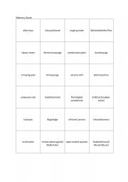 English Worksheet: Memory Game Tools Electrician