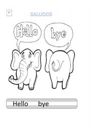 English Worksheet: Hello Bye