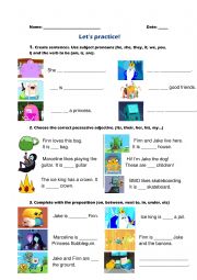 English Worksheet: Adventure time