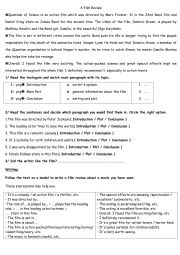 English Worksheet: Let�s watch a film!